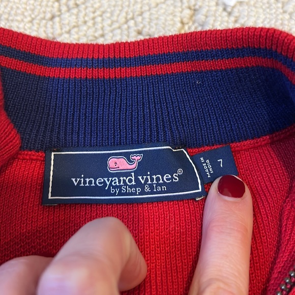 Red vineyard vines 1/4 zip sweater - Picture 3 of 4